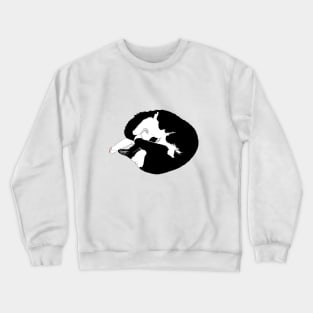 Cute Tuxedo cat sleeping Kitty Pie. Donut eat me  Copyright TeAnne Crewneck Sweatshirt